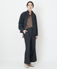 PRLJS21330 CHRISTIAN AUJARD(クリスチャン・オジャール) ステッチデザインセミワイドパンツ ブラック