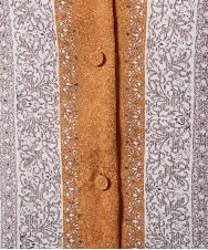 PRSAD32490 CHRISTIAN AUJARD(クリスチャン・オジャール) [アンサンブル対応]アートプリントドッキングニットカーディガン ベージュ×オレンジ