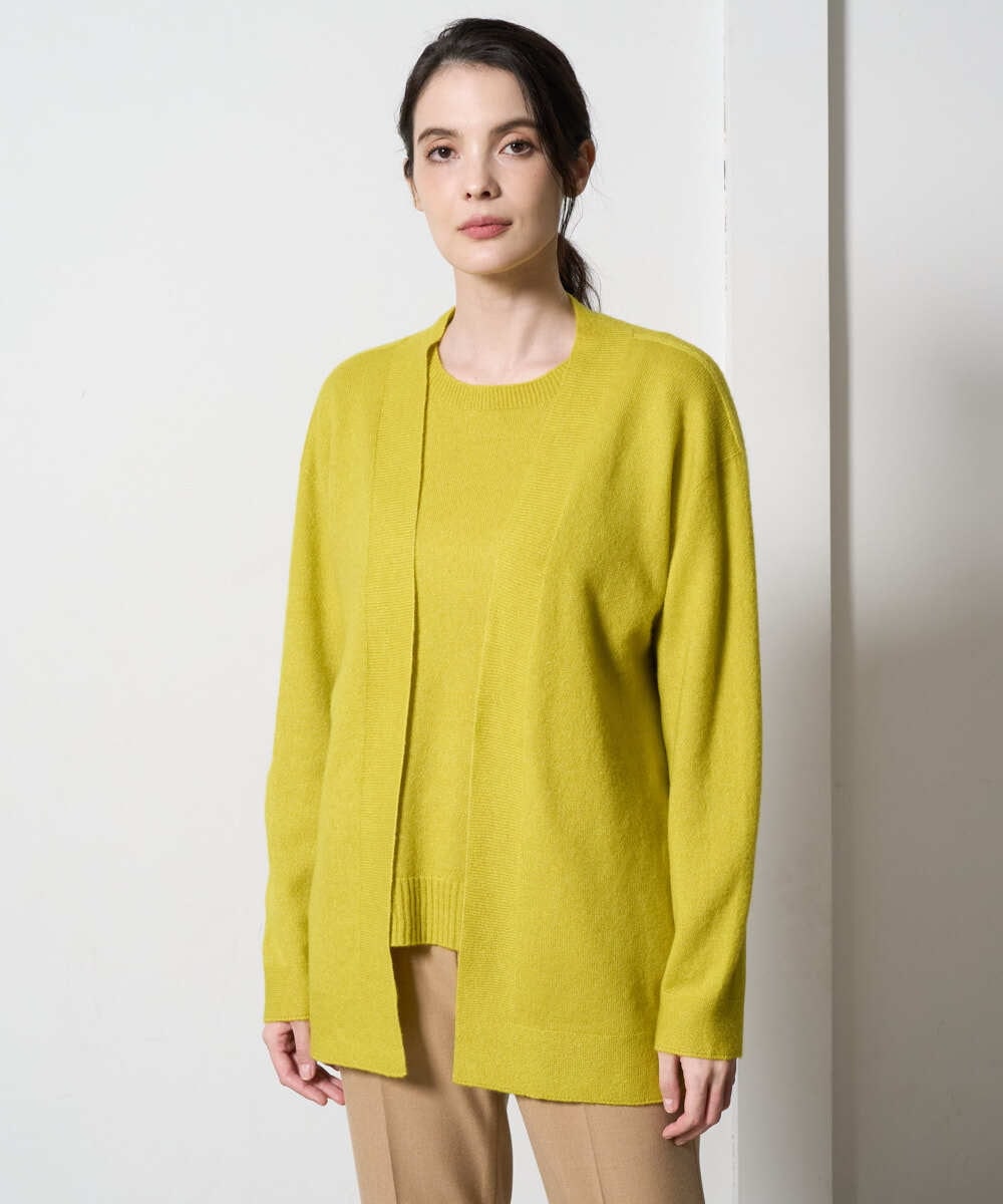 PRSAD37450 CHRISTIAN AUJARD(クリスチャン・オジャール) [アンサンブル対応]カシミヤシルクニットカーディガン オレンジ