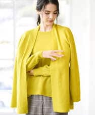 PRSAD37450 CHRISTIAN AUJARD(クリスチャン・オジャール) [アンサンブル対応]カシミヤシルクニットカーディガン ライム