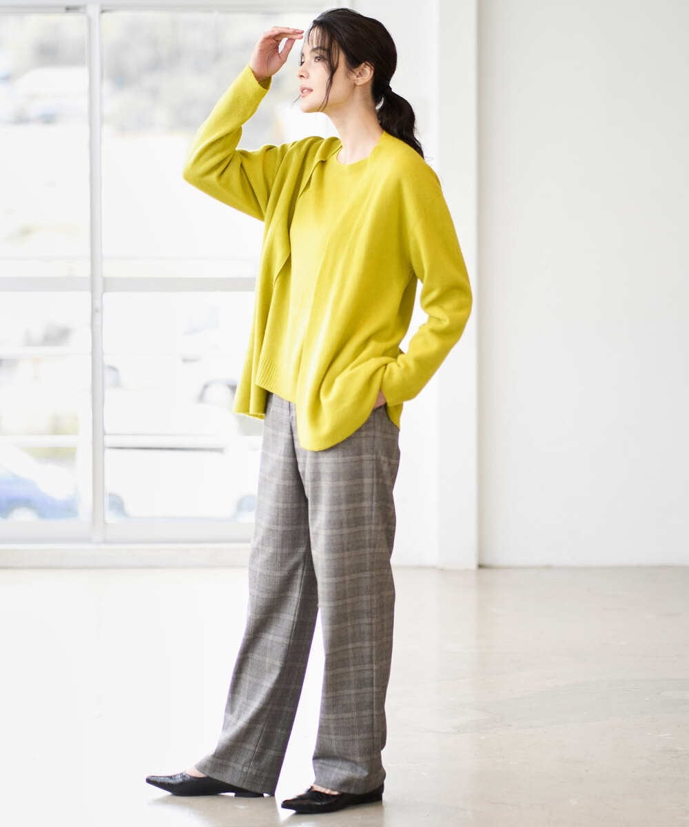 PRSAD37450 CHRISTIAN AUJARD(クリスチャン・オジャール) [アンサンブル対応]カシミヤシルクニットカーディガン ライム