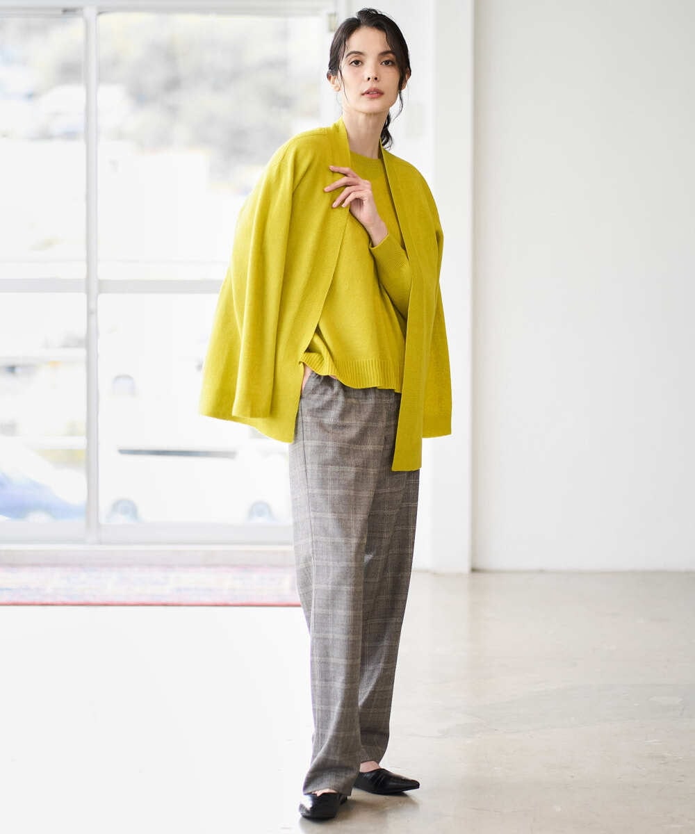 PRSAD37450 CHRISTIAN AUJARD(クリスチャン・オジャール) [アンサンブル対応]カシミヤシルクニットカーディガン ライム