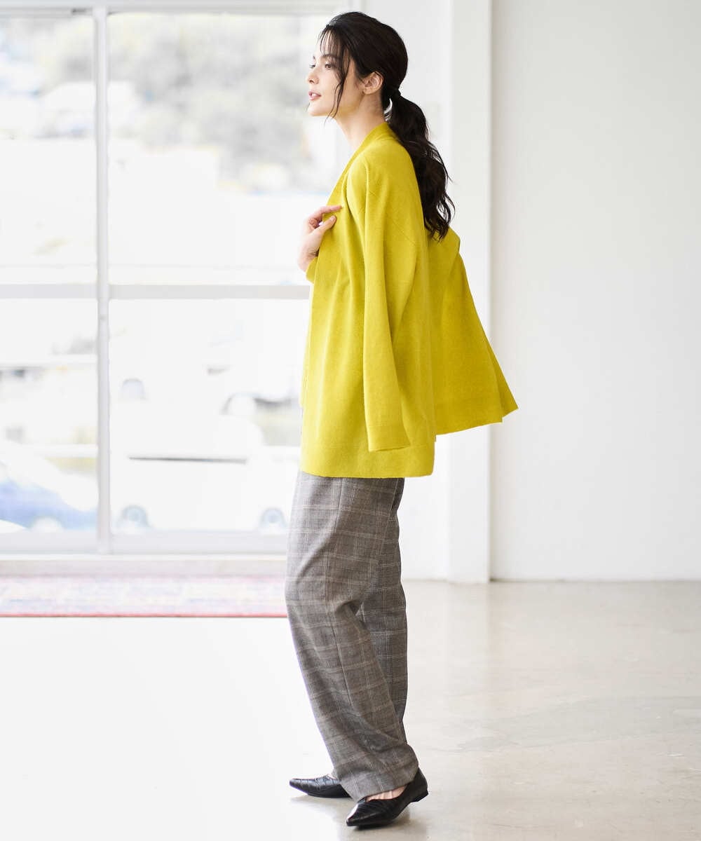 PRSAD37450 CHRISTIAN AUJARD(クリスチャン・オジャール) [アンサンブル対応]カシミヤシルクニットカーディガン ライム