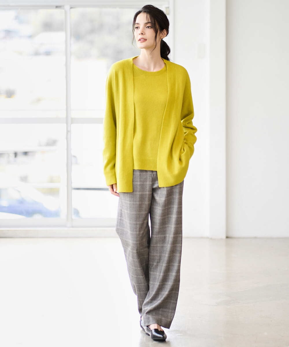 PRSAD37450 CHRISTIAN AUJARD(クリスチャン・オジャール) [アンサンブル対応]カシミヤシルクニットカーディガン ライム