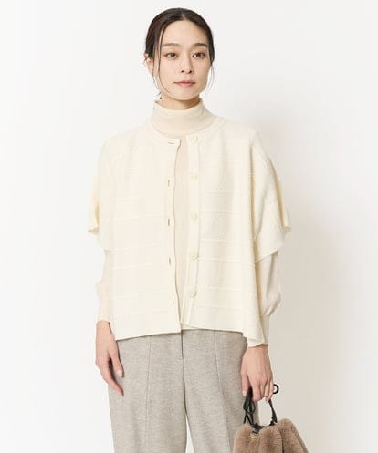 PRSAV61390  サイドスリット入りニットカーディガン