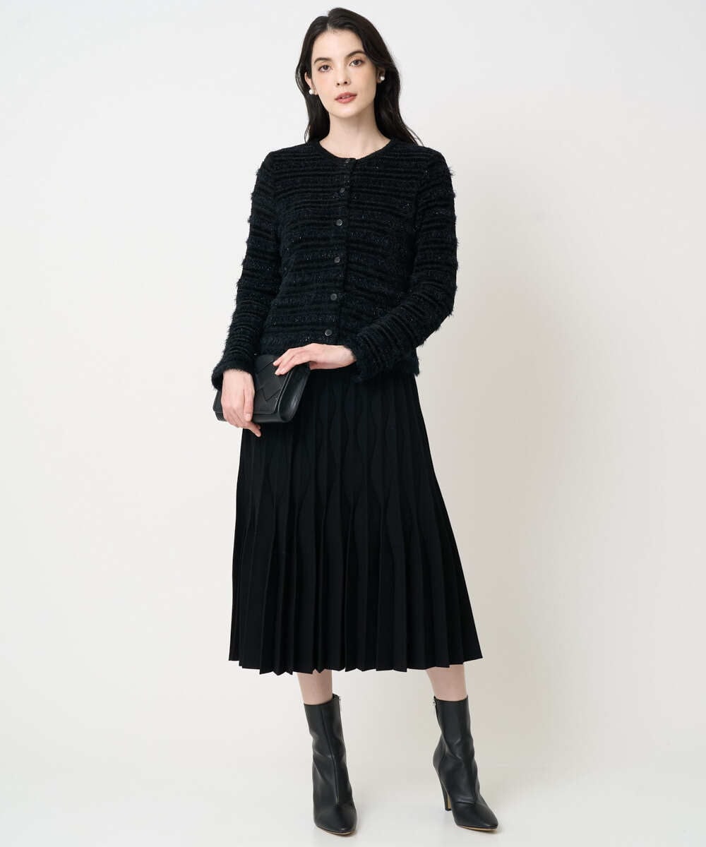 PRSCD01630 CHRISTIAN AUJARD(クリスチャン・オジャール) ファンシーツイードニットジャケット ブラック