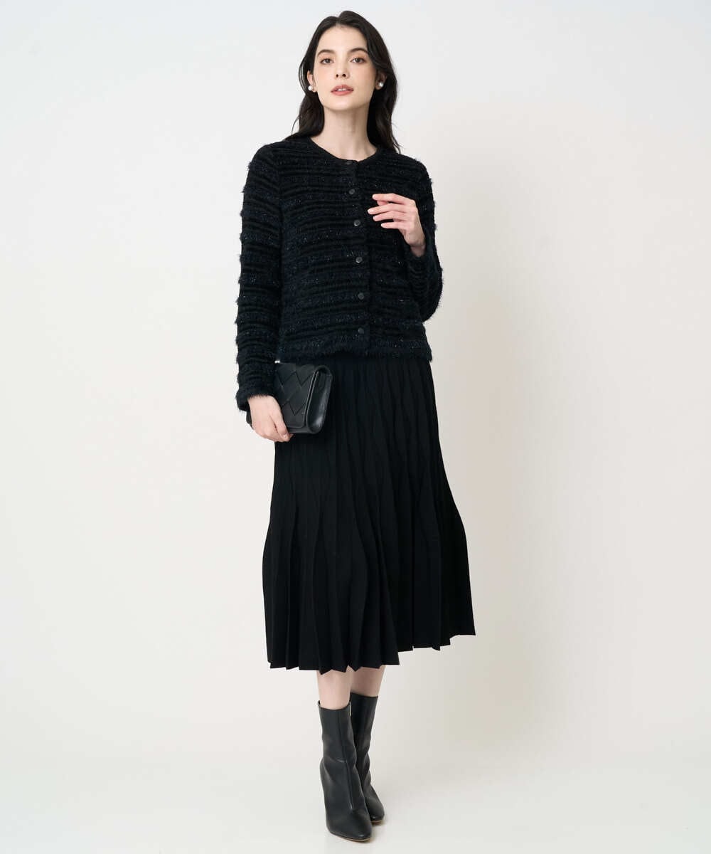 PRSCD01630 CHRISTIAN AUJARD(クリスチャン・オジャール) ファンシーツイードニットジャケット ブラック