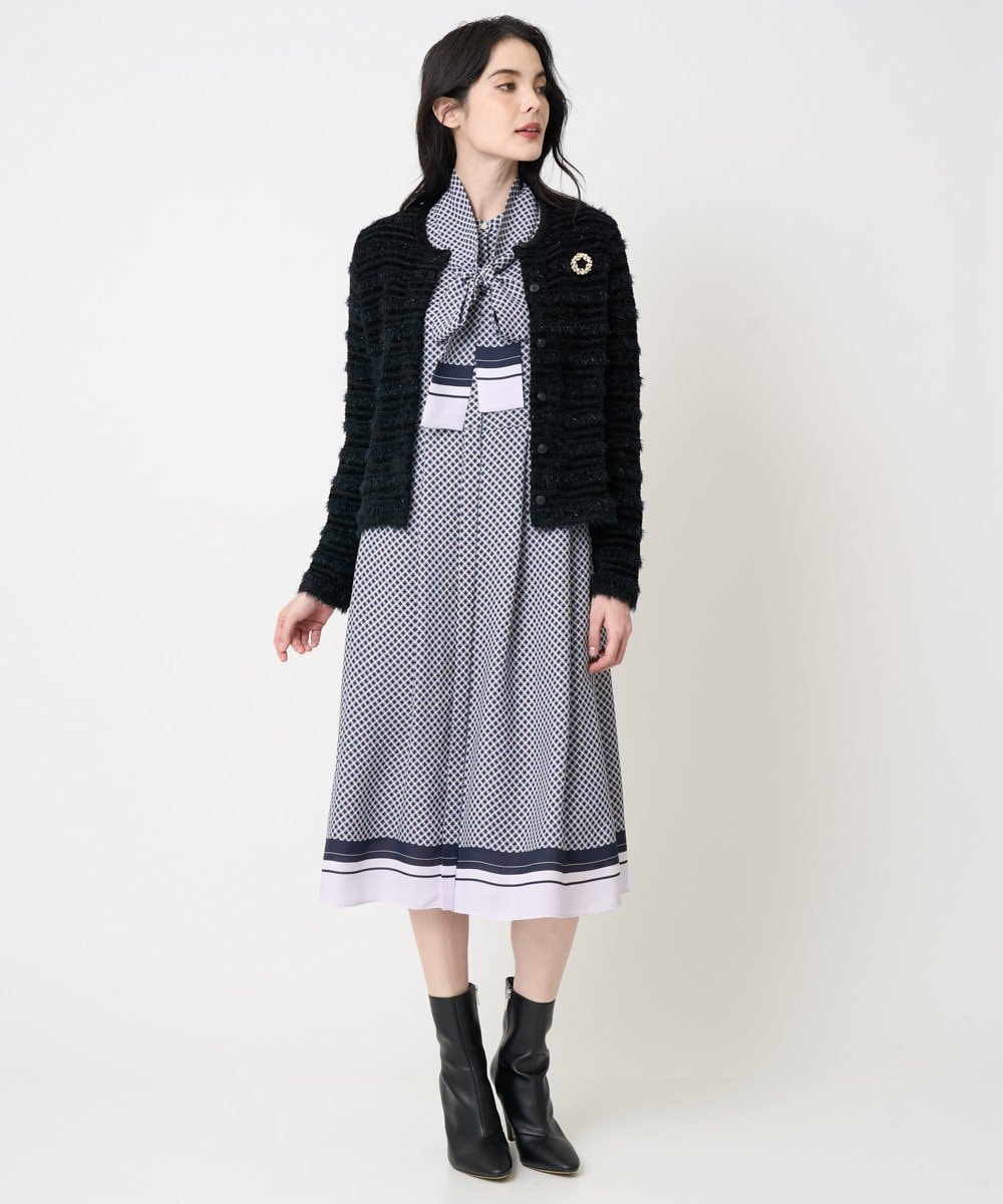 PRSCD01630 CHRISTIAN AUJARD(クリスチャン・オジャール) ファンシーツイードニットジャケット ブラック