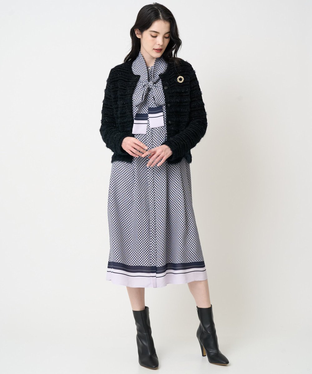 PRSCD01630 CHRISTIAN AUJARD(クリスチャン・オジャール) ファンシーツイードニットジャケット ブラック