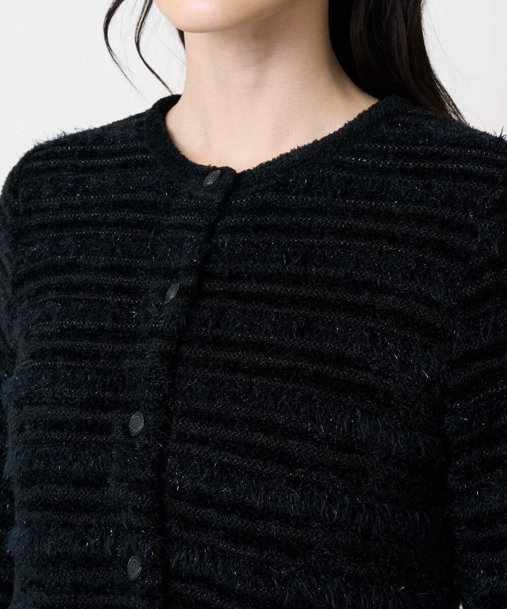 PRSCD01630 CHRISTIAN AUJARD(クリスチャン・オジャール) ファンシーツイードニットジャケット ブラック