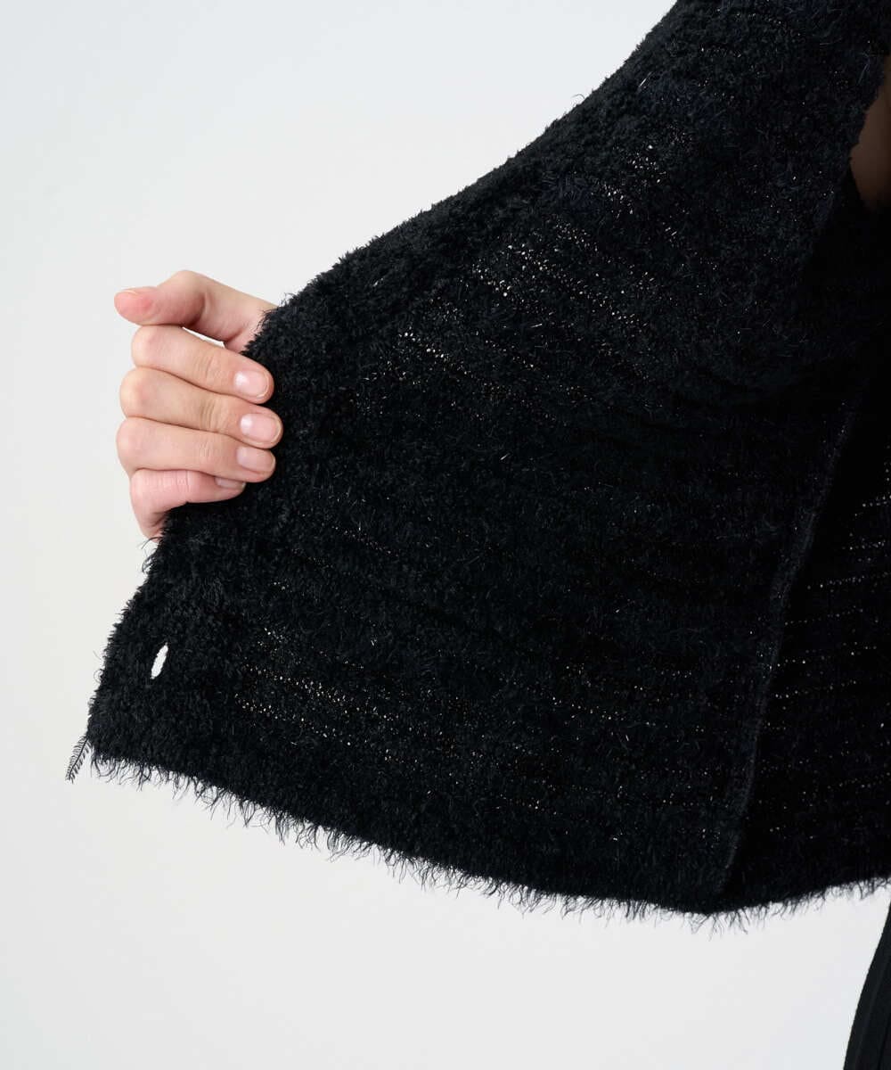 PRSCD01630 CHRISTIAN AUJARD(クリスチャン・オジャール) ファンシーツイードニットジャケット ブラック