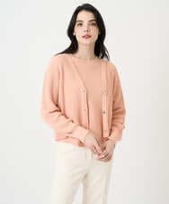 PRSEE02390 CHRISTIAN AUJARD(クリスチャン・オジャール) [アンサンブル対応]ホールガーメントニットカーディガン サーモンピンク