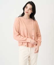 PRSEE02390 CHRISTIAN AUJARD(クリスチャン・オジャール) [アンサンブル対応]ホールガーメントニットカーディガン サーモンピンク