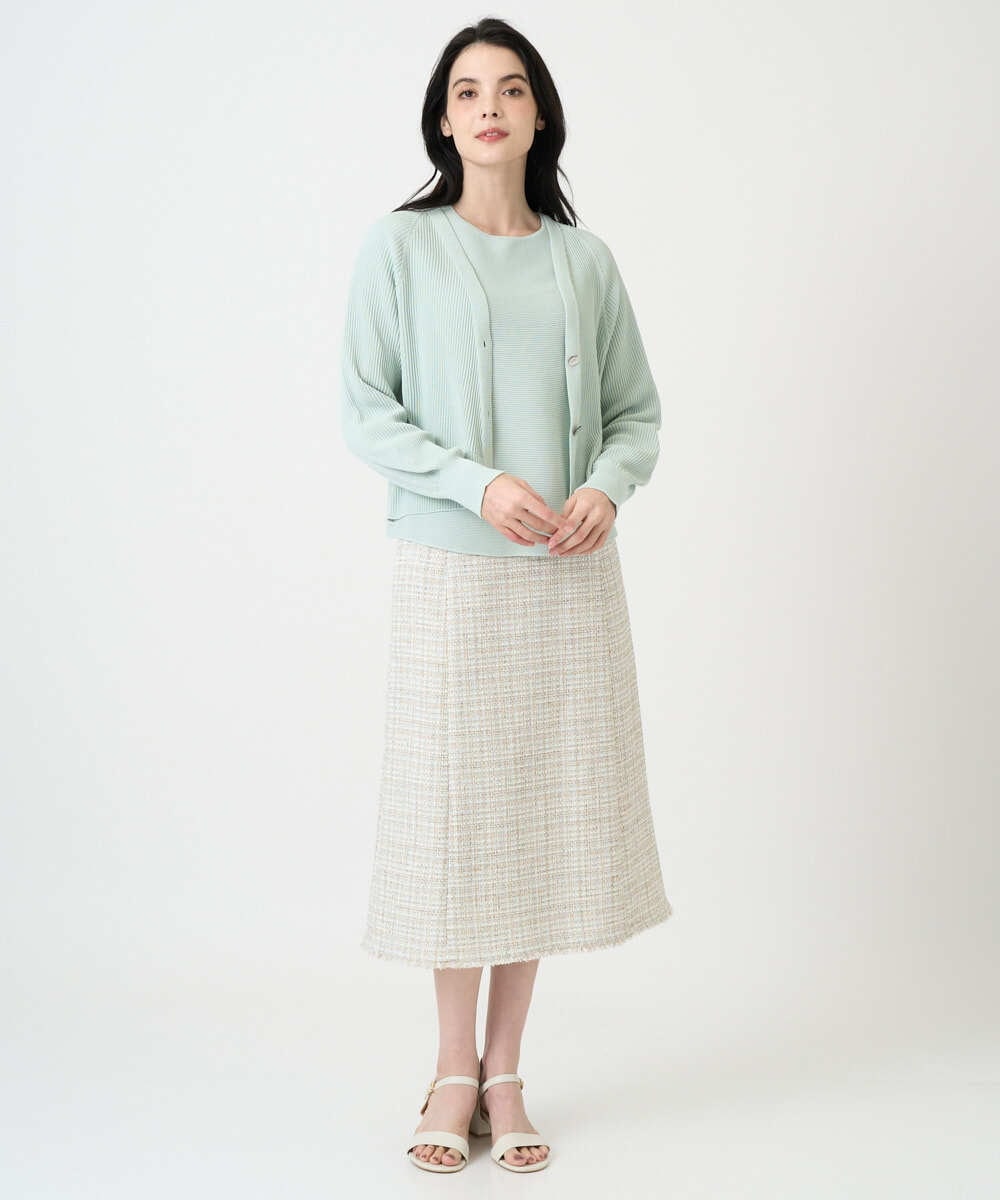 PRSEE02390 CHRISTIAN AUJARD(クリスチャン・オジャール) [アンサンブル対応]ホールガーメントニットカーディガン グリーン