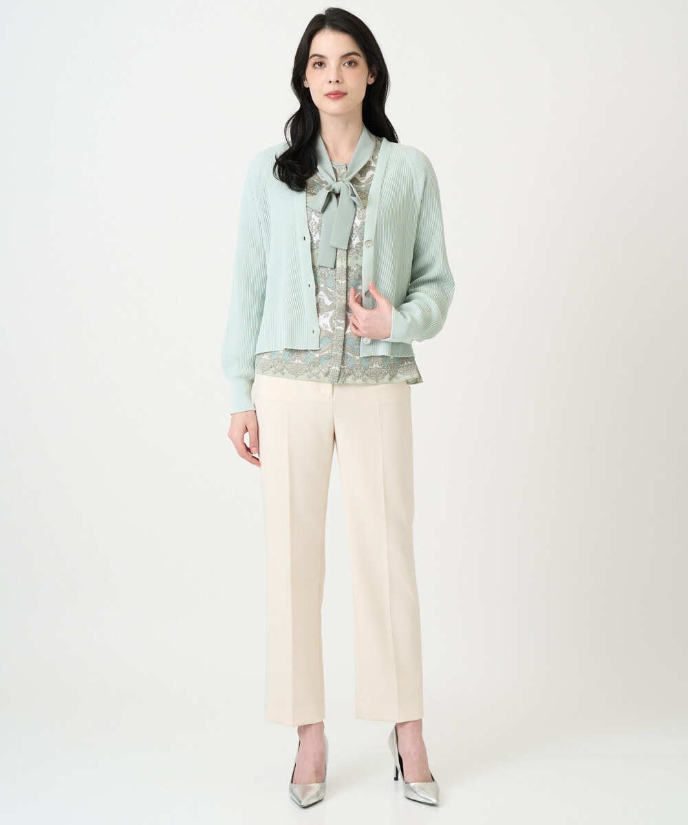 PRSEE02390 CHRISTIAN AUJARD(クリスチャン・オジャール) [アンサンブル対応]ホールガーメントニットカーディガン グリーン