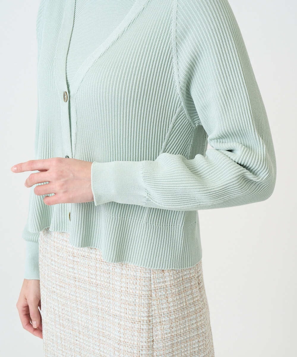 PRSEE02390 CHRISTIAN AUJARD(クリスチャン・オジャール) [アンサンブル対応]ホールガーメントニットカーディガン グリーン