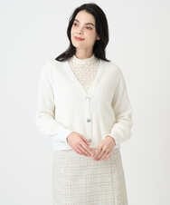 PRSEE02390 CHRISTIAN AUJARD(クリスチャン・オジャール) [アンサンブル対応]ホールガーメントニットカーディガン アイボリー