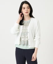 PRSEE02390 CHRISTIAN AUJARD(クリスチャン・オジャール) [アンサンブル対応]ホールガーメントニットカーディガン アイボリー