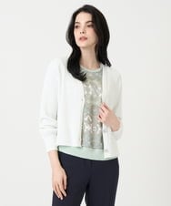 PRSEE02390 CHRISTIAN AUJARD(クリスチャン・オジャール) [アンサンブル対応]ホールガーメントニットカーディガン アイボリー