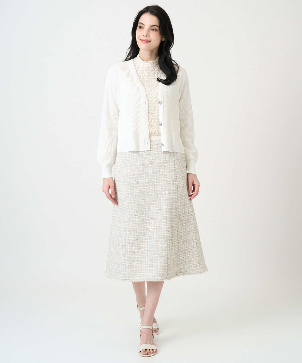 PRSEE02390 CHRISTIAN AUJARD(クリスチャン・オジャール) [アンサンブル対応]ホールガーメントニットカーディガン アイボリー