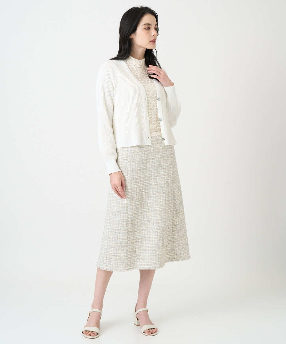 PRSEE02390 CHRISTIAN AUJARD(クリスチャン・オジャール) [アンサンブル対応]ホールガーメントニットカーディガン アイボリー