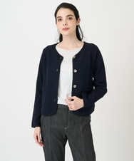 PRSEE10460 CHRISTIAN AUJARD(クリスチャン・オジャール) ツィーディーニットジャケット ネイビー