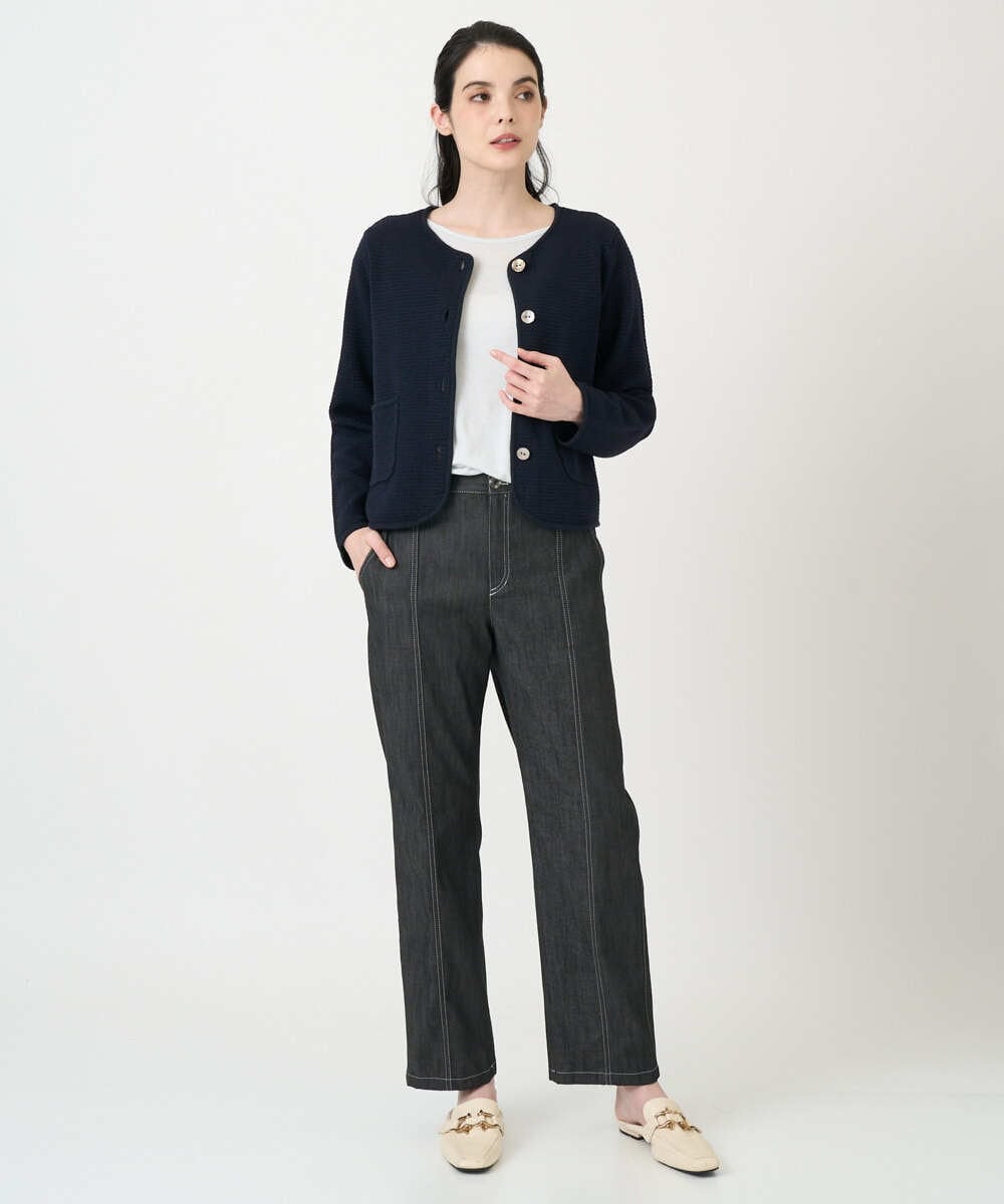 PRSEE10460 CHRISTIAN AUJARD(クリスチャン・オジャール) ツィーディーニットジャケット ネイビー