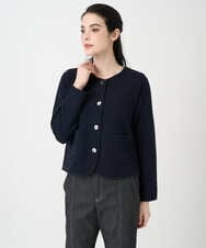 PRSEE10460 CHRISTIAN AUJARD(クリスチャン・オジャール) ツィーディーニットジャケット ネイビー