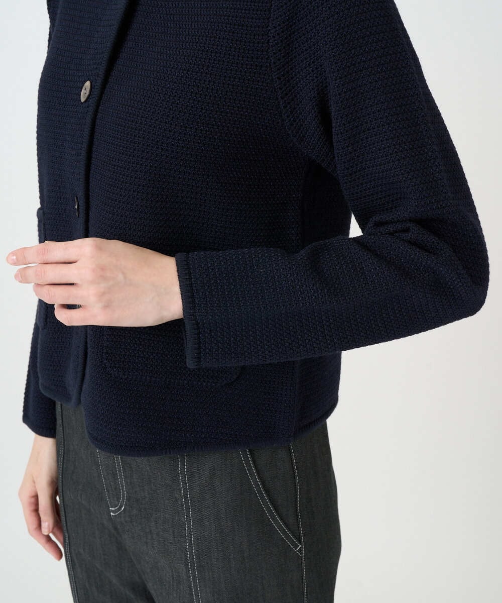 PRSEE10460 CHRISTIAN AUJARD(クリスチャン・オジャール) ツィーディーニットジャケット ネイビー