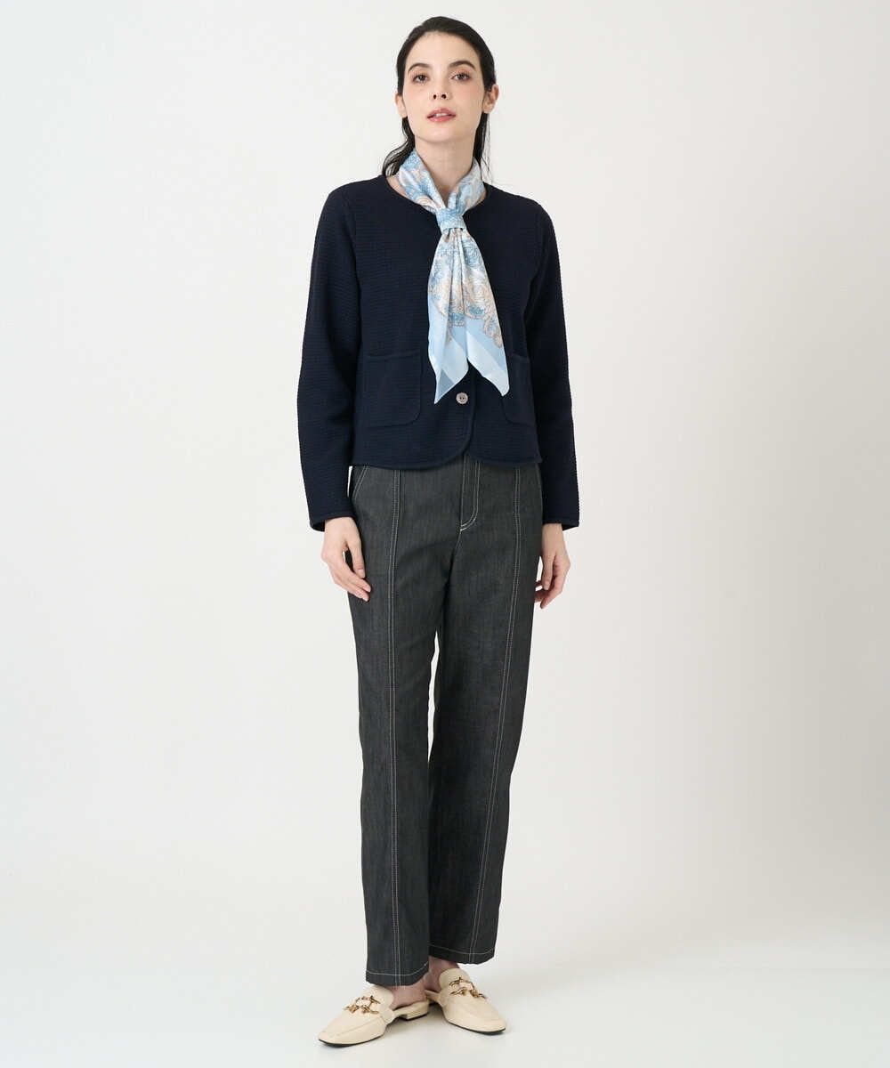 PRSEE10460 CHRISTIAN AUJARD(クリスチャン・オジャール) ツィーディーニットジャケット ネイビー