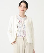 PRSEE10460 CHRISTIAN AUJARD(クリスチャン・オジャール) ツィーディーニットジャケット アイボリー