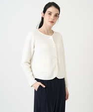 PRSEE10460 CHRISTIAN AUJARD(クリスチャン・オジャール) ツィーディーニットジャケット アイボリー