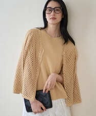 PRSGD22330 CHRISTIAN AUJARD(クリスチャン・オジャール) リネンライクニットカーディガン マスタード