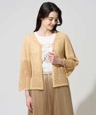 PRSGD22330 CHRISTIAN AUJARD(クリスチャン・オジャール) リネンライクニットカーディガン マスタード