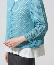 PRSGD22330 CHRISTIAN AUJARD(クリスチャン・オジャール) リネンライクニットカーディガン ライトブルー