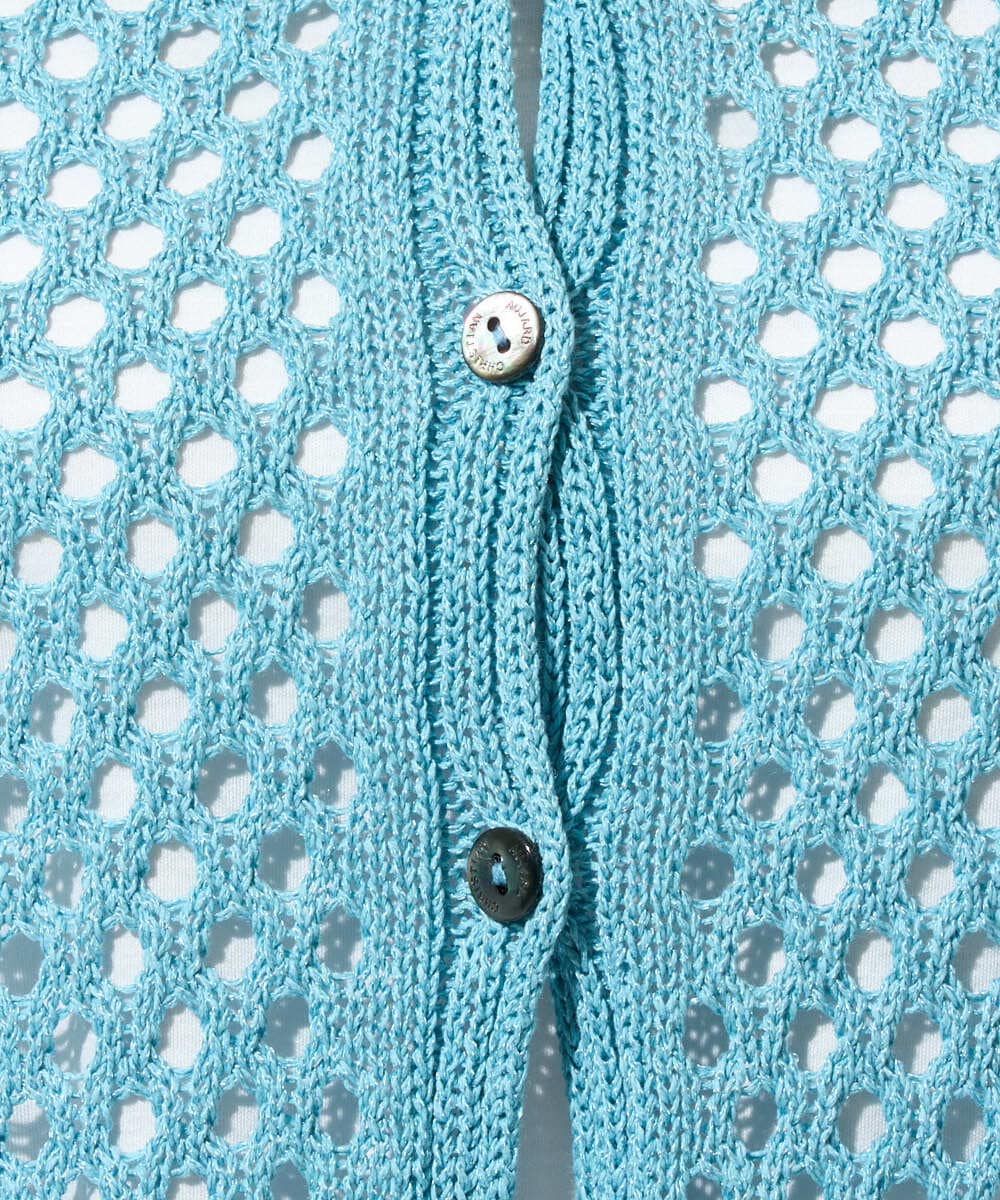 PRSGD22330 CHRISTIAN AUJARD(クリスチャン・オジャール) リネンライクニットカーディガン ライトブルー