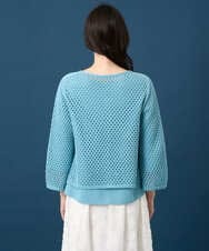 PRSGD22330 CHRISTIAN AUJARD(クリスチャン・オジャール) リネンライクニットカーディガン ライトブルー