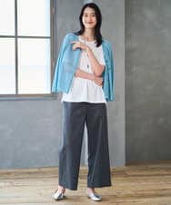 PRSGD22330 CHRISTIAN AUJARD(クリスチャン・オジャール) リネンライクニットカーディガン ライトブルー