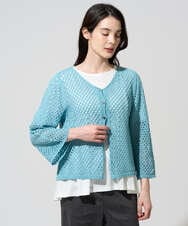 PRSGD22330 CHRISTIAN AUJARD(クリスチャン・オジャール) リネンライクニットカーディガン ライトブルー