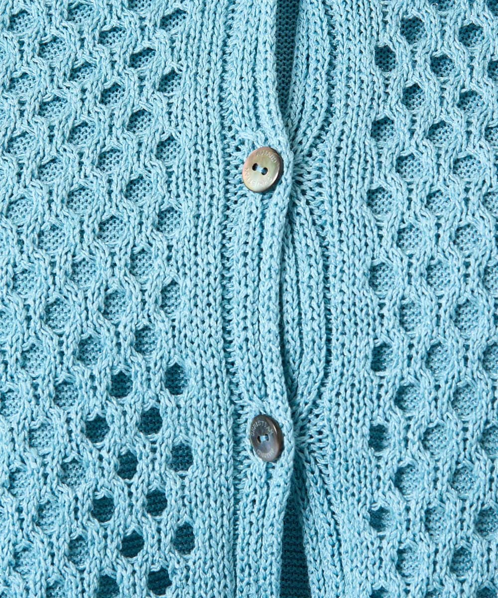 PRSGD22330 CHRISTIAN AUJARD(クリスチャン・オジャール) リネンライクニットカーディガン ライトブルー