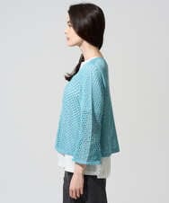 PRSGD22330 CHRISTIAN AUJARD(クリスチャン・オジャール) リネンライクニットカーディガン ライトブルー