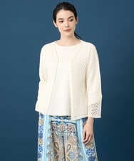 PRSGD22330 CHRISTIAN AUJARD(クリスチャン・オジャール) リネンライクニットカーディガン ホワイト