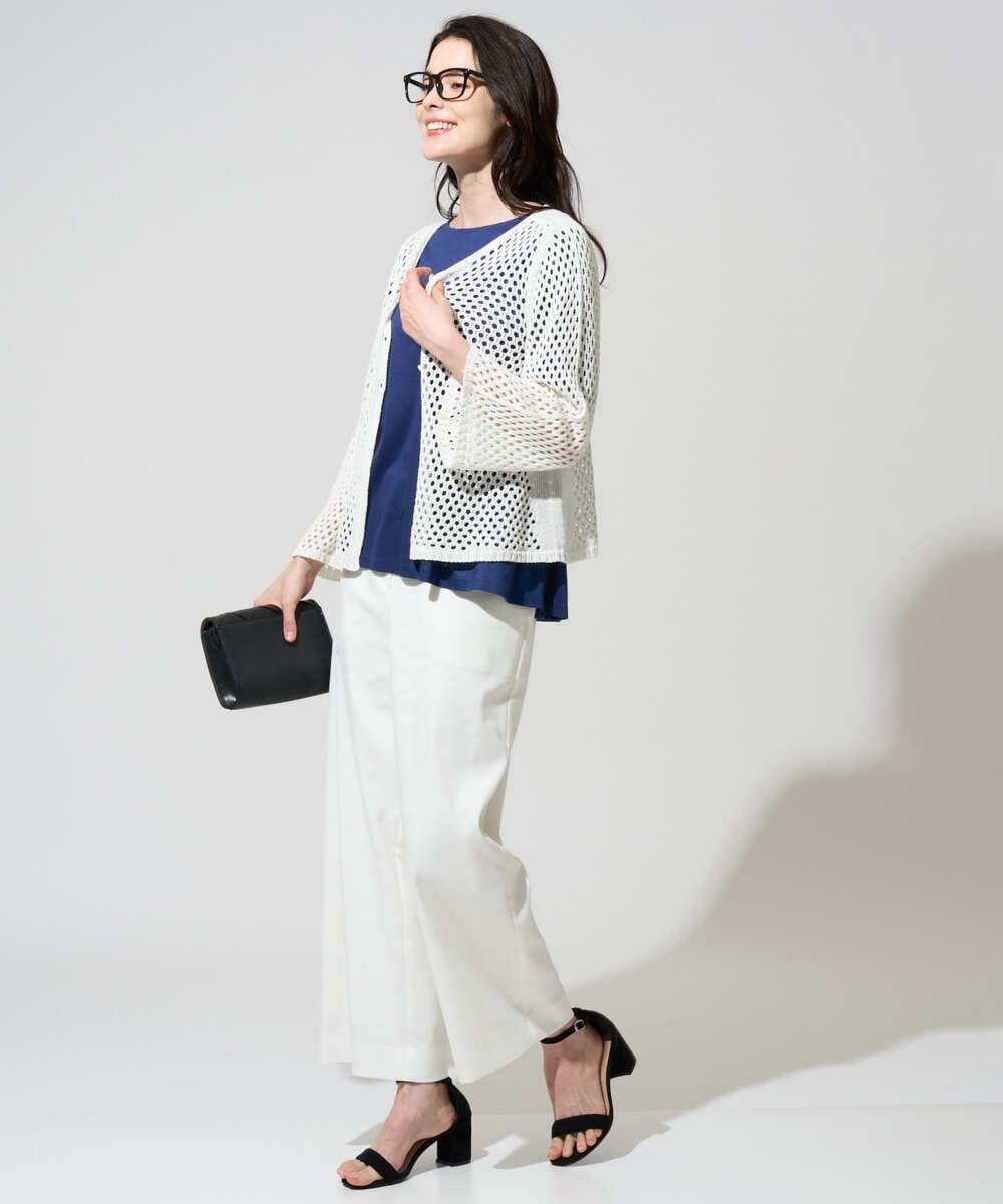 PRSGD22330 CHRISTIAN AUJARD(クリスチャン・オジャール) リネンライクニットカーディガン ホワイト