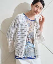 PRSGD22330 CHRISTIAN AUJARD(クリスチャン・オジャール) リネンライクニットカーディガン ホワイト