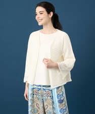 PRSGD22330 CHRISTIAN AUJARD(クリスチャン・オジャール) リネンライクニットカーディガン ホワイト