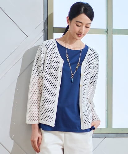 PRSGD22330 CHRISTIAN AUJARD リネンライクニットカーディガン