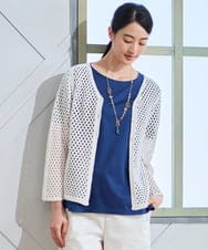 PRSGD22330 CHRISTIAN AUJARD(クリスチャン・オジャール) リネンライクニットカーディガン ホワイト