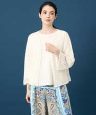 PRSGD22330 CHRISTIAN AUJARD(クリスチャン・オジャール) リネンライクニットカーディガン ホワイト