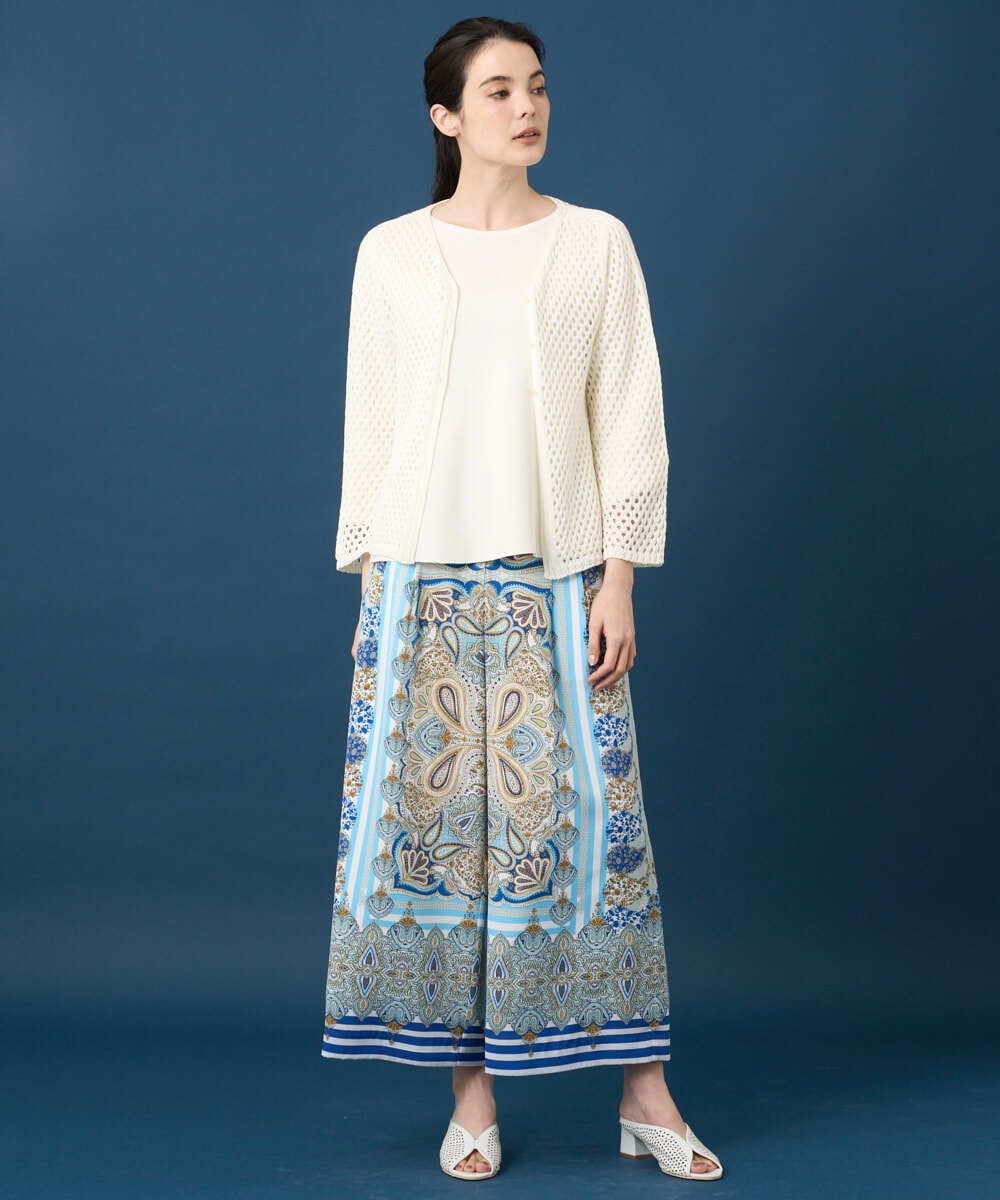 PRSGD22330 CHRISTIAN AUJARD(クリスチャン・オジャール) リネンライクニットカーディガン ホワイト