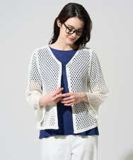 PRSGD22330 CHRISTIAN AUJARD(クリスチャン・オジャール) リネンライクニットカーディガン ホワイト